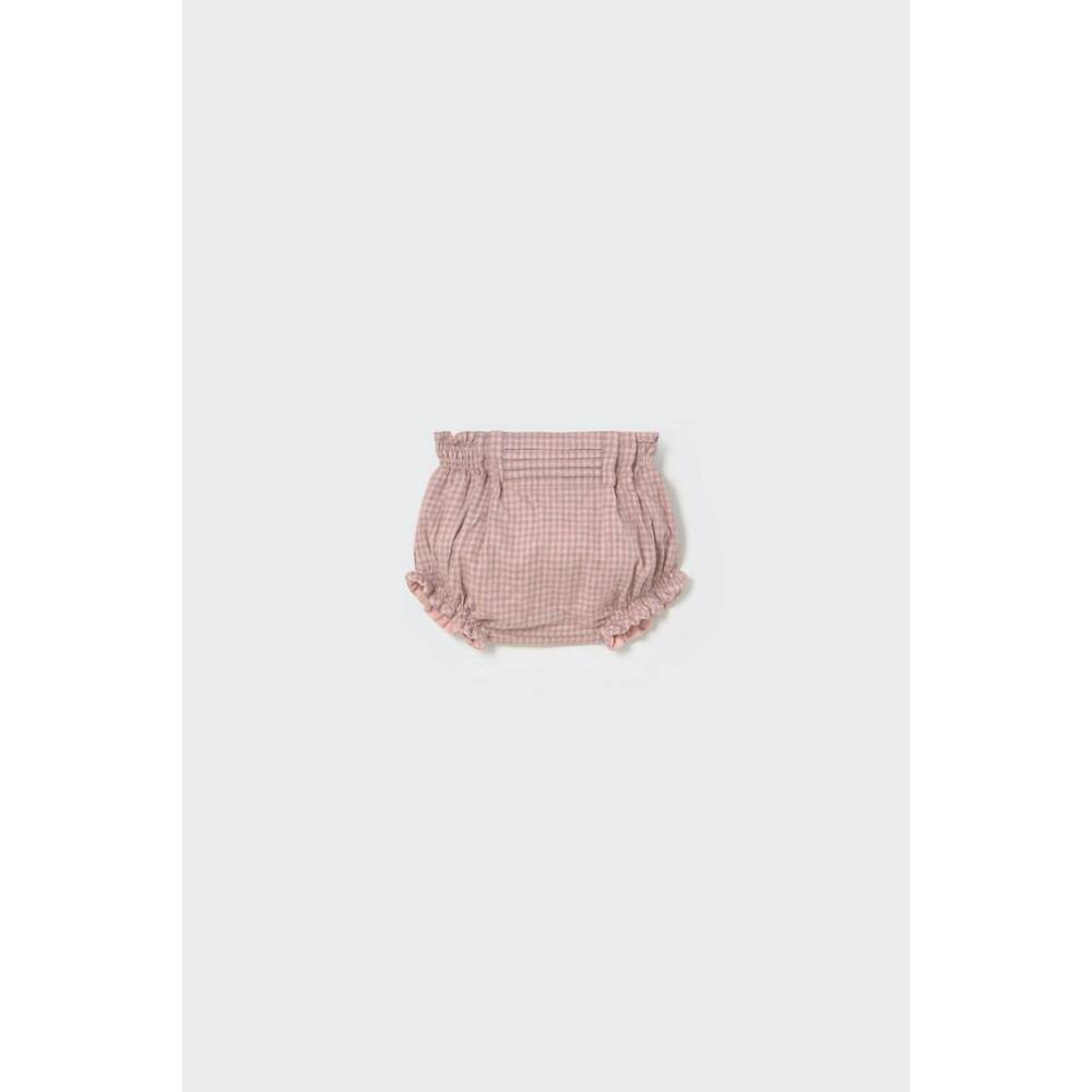 NEW COZMO girls' mini gingham flannel newborn bloomers in silver pink